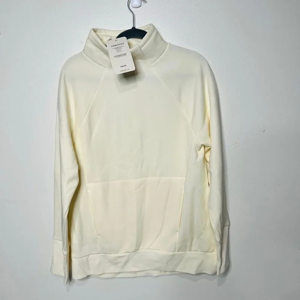 Fabletics Zaylee Funnel Neck Tunic Sweatshirt NWT $89.95 Ivory M/8